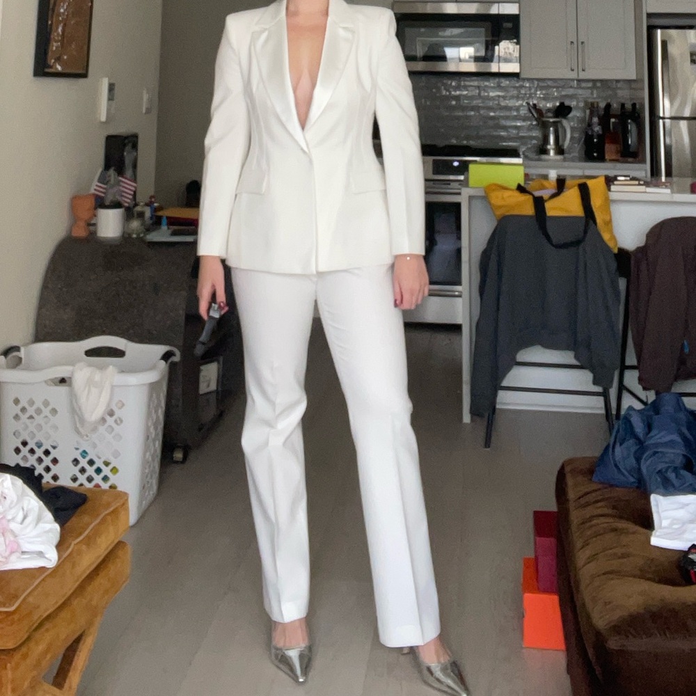 Zara Tuxedo Jacket with Tonal White Satin Lapel